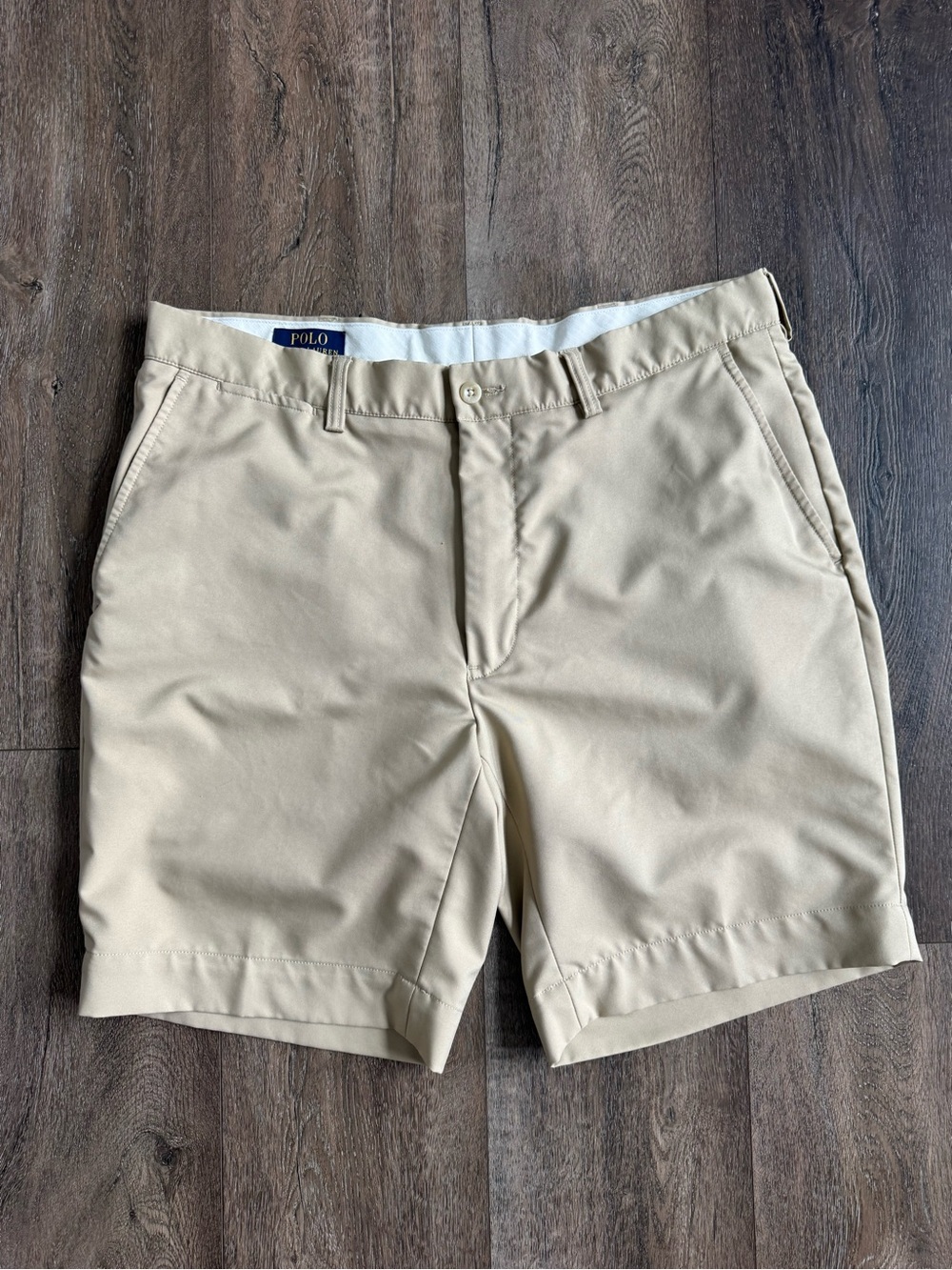 Polo by Ralph Lauren Khaki Flat-Front Men's Shorts Size 35